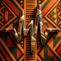 an african heartbeat on a colorful background